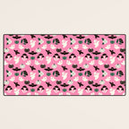 Pink Ghosts, Mushrooms, Bats, and Flowers Pattern Desk Mat Gallery Image 3