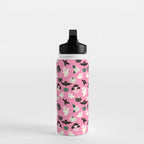 Pink Ghosts, Mushrooms, Bats, and Flowers Pattern Water Bottle Gallery Image 3