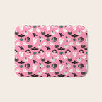 Pink Ghosts, Mushrooms, Bats, and Flowers Pattern Bath Mat Gallery Image 1