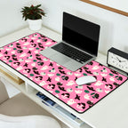 Pink Ghosts, Mushrooms, Bats, and Flowers Pattern Desk Mat Gallery Image 2