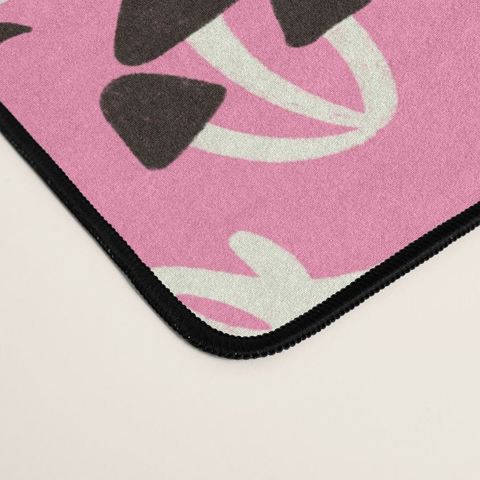 Pink Ghosts, Mushrooms, Bats, and Flowers Pattern Desk Mat Gallery Image 4