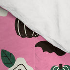 Pink Ghosts, Mushrooms, Bats, and Flowers Pattern Comforter Gallery Image 4