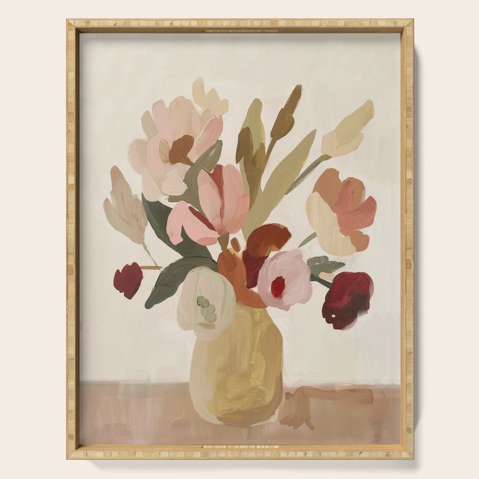 Soft Floral Still Life Serving Tray Gallery Image 1