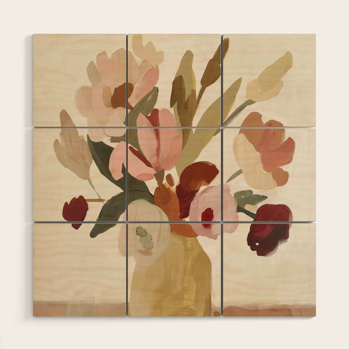 Soft Floral Still Life Wood Wall Art Gallery Image 1