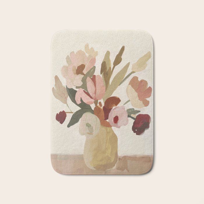 Soft Floral Still Life Bath Mat Gallery Image 1