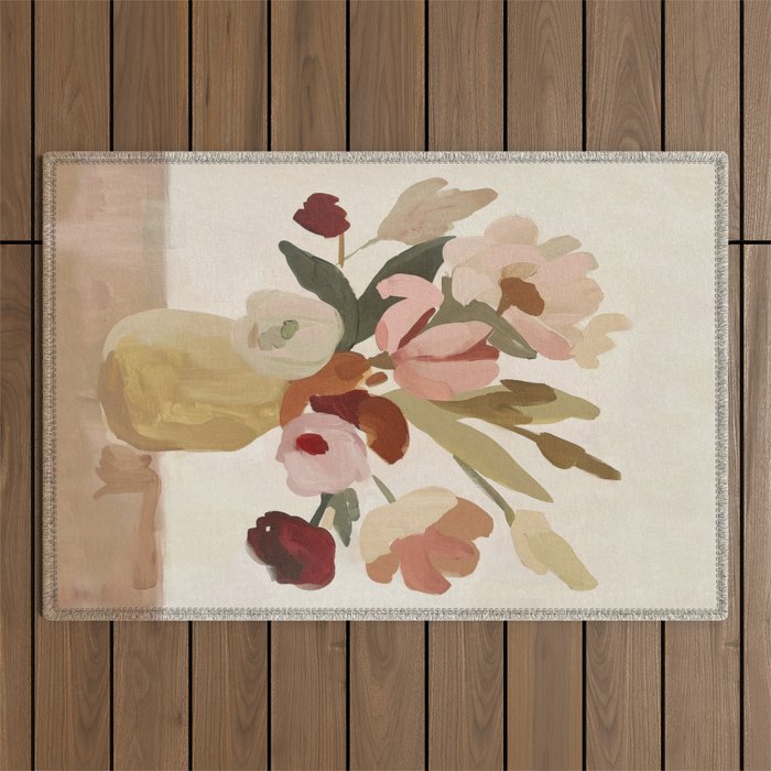 Soft Floral Still Life Outdoor Rug Gallery Image 1