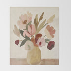 Soft Floral Still Life Throw Blanket Gallery Image 2