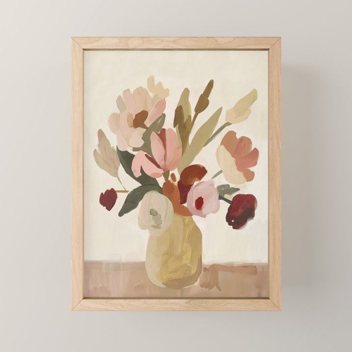 Soft Floral Still Life Mini Art Print Gallery Image 1