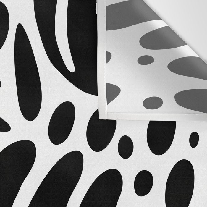 Black and white organic plant leaf art pattern Wall Tapestry Gallery Image 3