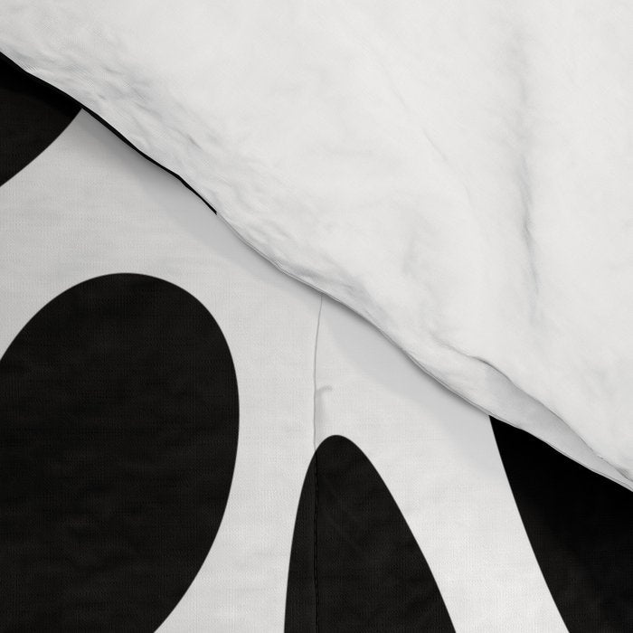 Black and white organic plant leaf art pattern Comforter Gallery Image 4