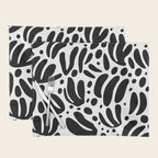 Black and white organic plant leaf art pattern Placemat Gallery Image 1