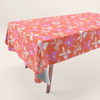 Playful Scattered Coquette Bows Vibrant Pink White Peach and Red Tablecloth Gallery Image 1