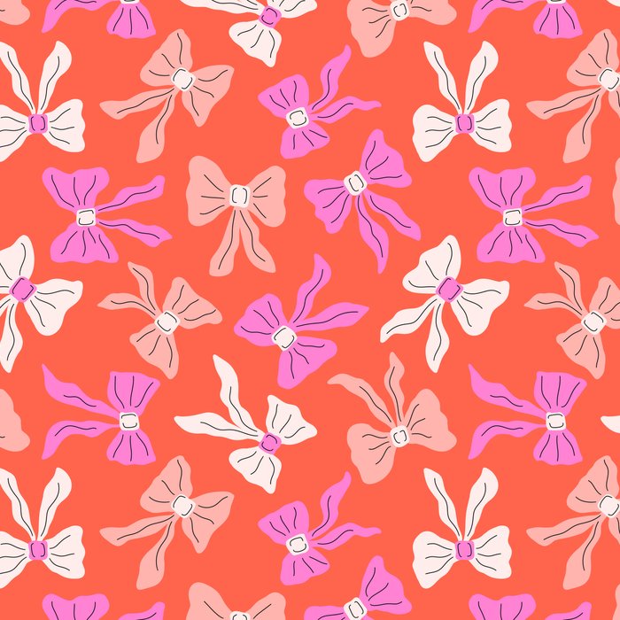 Playful Scattered Coquette Bows Vibrant Pink White Peach and Red Coffee Mug Gallery Image 2
