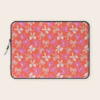 Playful Scattered Coquette Bows Vibrant Pink White Peach and Red Laptop Sleeve Gallery Image 1