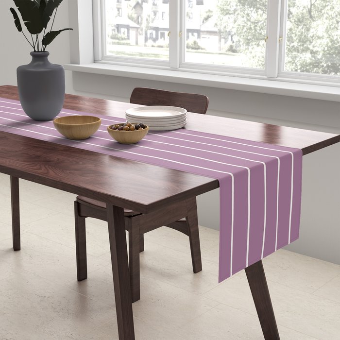 Minimal Arch XXXI Lilac Purple Modern Geometric Lines Table Runner Gallery Image 2