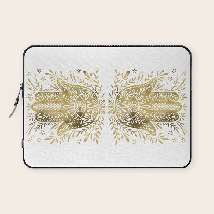 Hamsa Hand - Gold Palette Laptop Sleeve Gallery Image 1