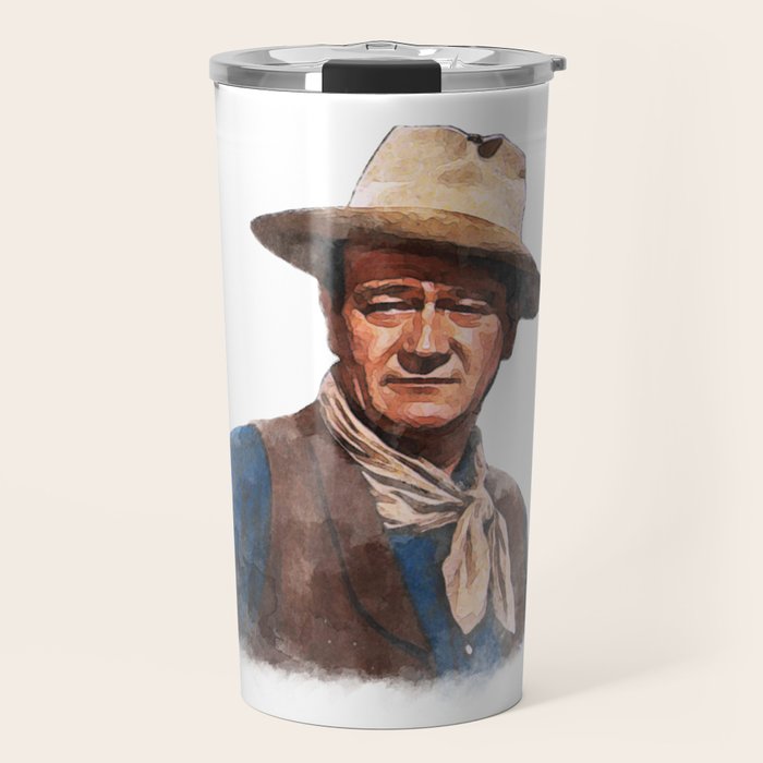 John Wayne - The Duke - Watercolor Travel Mug Gallery Image 1