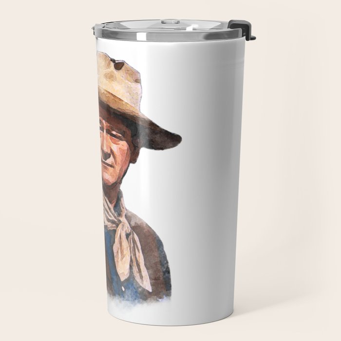 John Wayne - The Duke - Watercolor Travel Mug Gallery Image 2