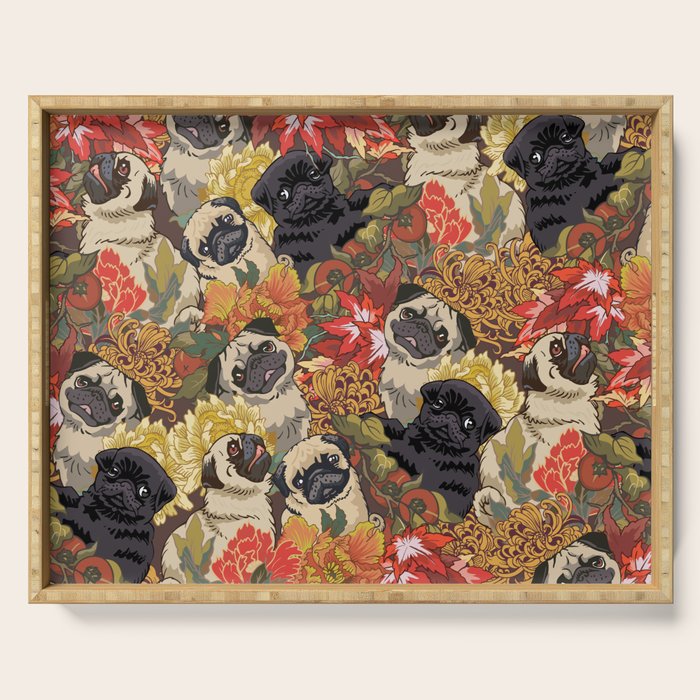 Because Pugs Autumn Serving Tray Gallery Image 1