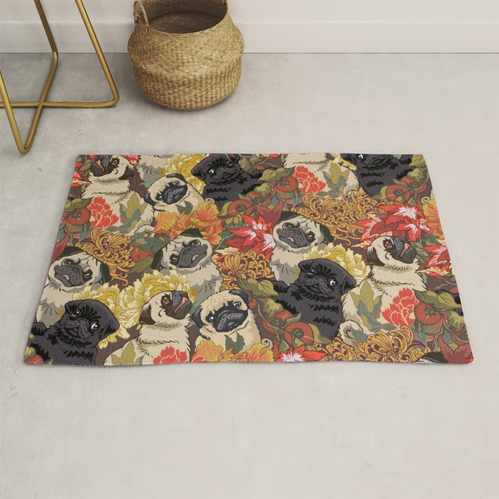 Because Pugs Autumn Rug Gallery Image 1
