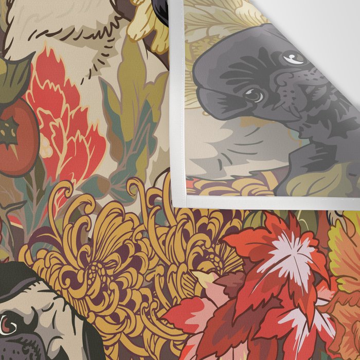 Because Pugs Autumn Wall Tapestry Gallery Image 3