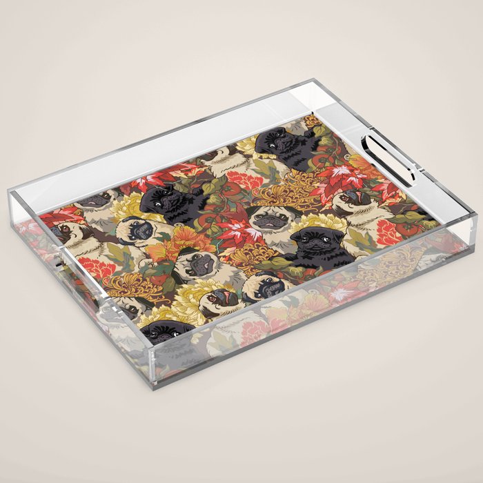 Because Pugs Autumn Acrylic Tray Gallery Image 1