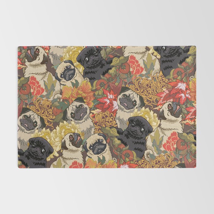 Because Pugs Autumn Rug Gallery Image 2