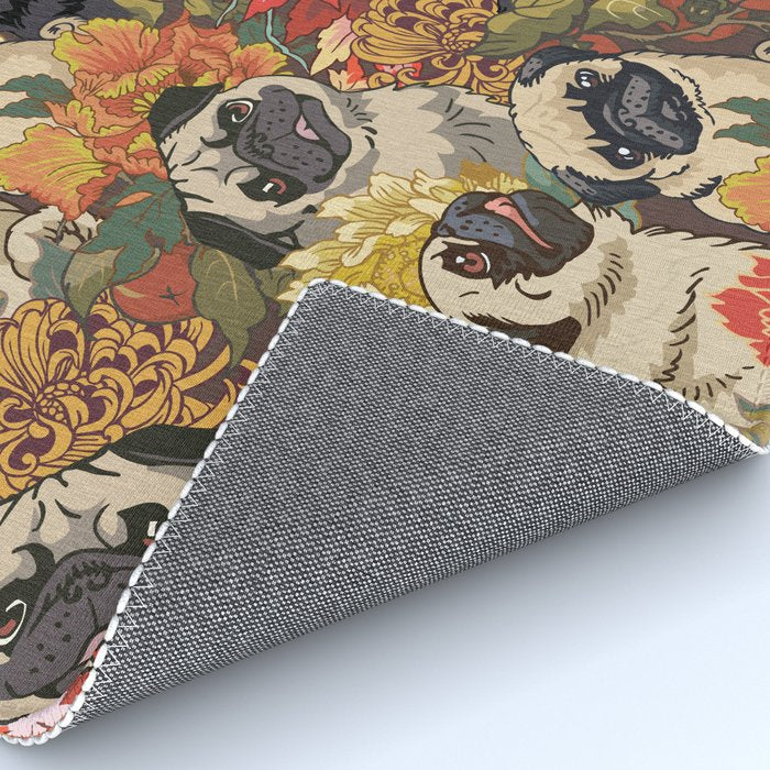 Because Pugs Autumn Rug Gallery Image 4