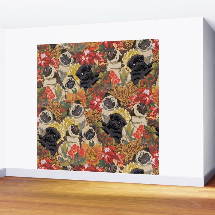 Because Pugs Autumn Wall Mural Gallery Image 2