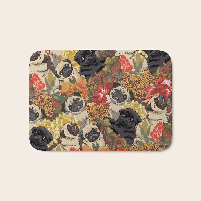 Because Pugs Autumn Bath Mat Gallery Image 1