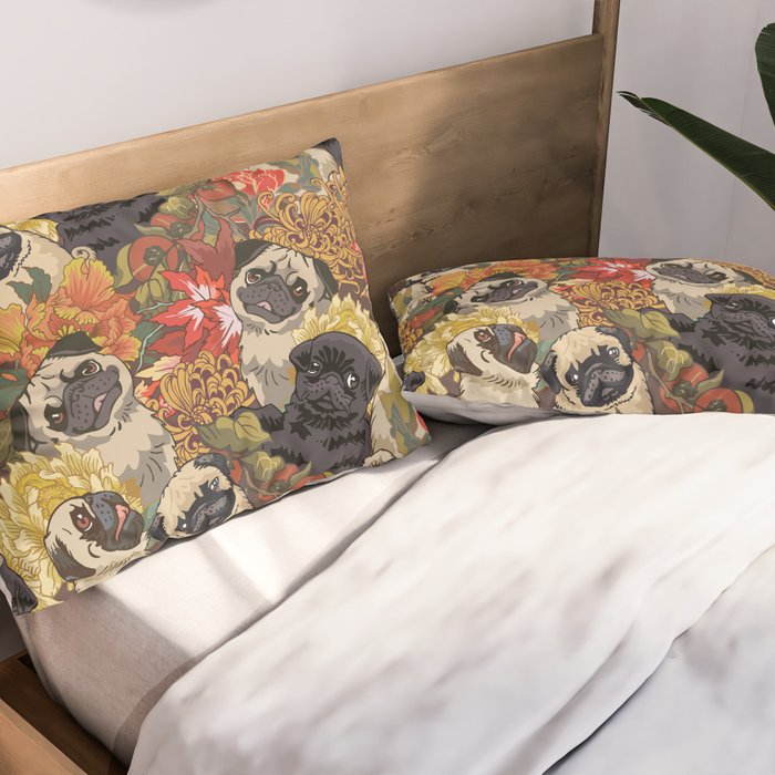 Because Pugs Autumn Pillow Sham Gallery Image 2