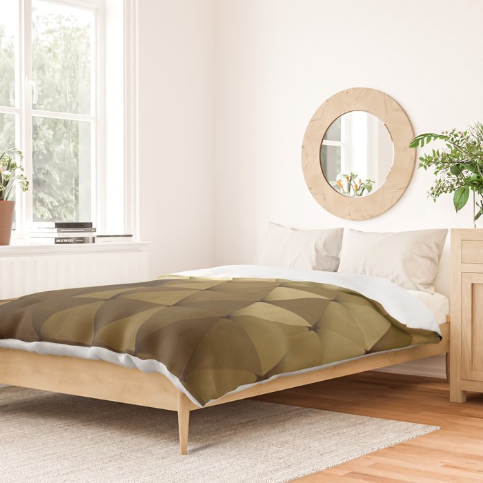 Triangles Yellow Brown Olive Green Duvet Cover Gallery Image 2