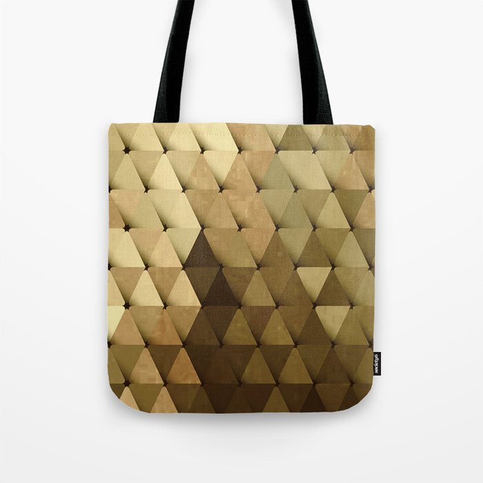 Triangles Yellow Brown Olive Green Tote Bag Gallery Image 1