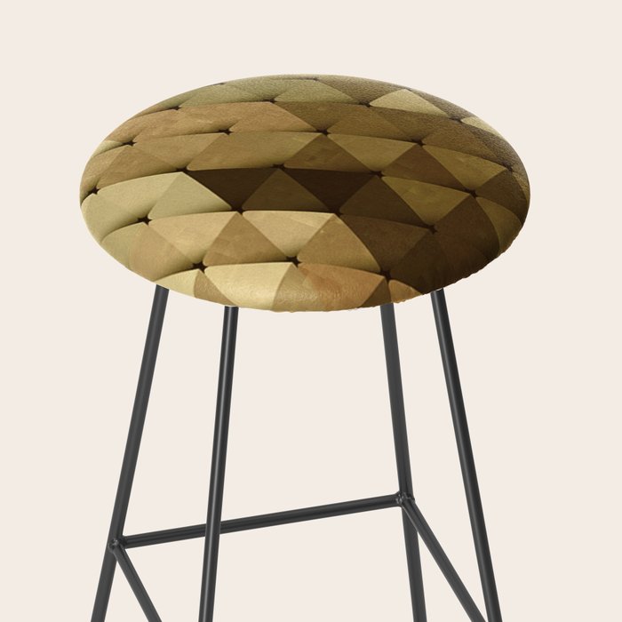 Triangles Yellow Brown Olive Green Stool Gallery Image 2
