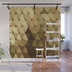 Triangles Yellow Brown Olive Green Wall Mural Gallery Image 1