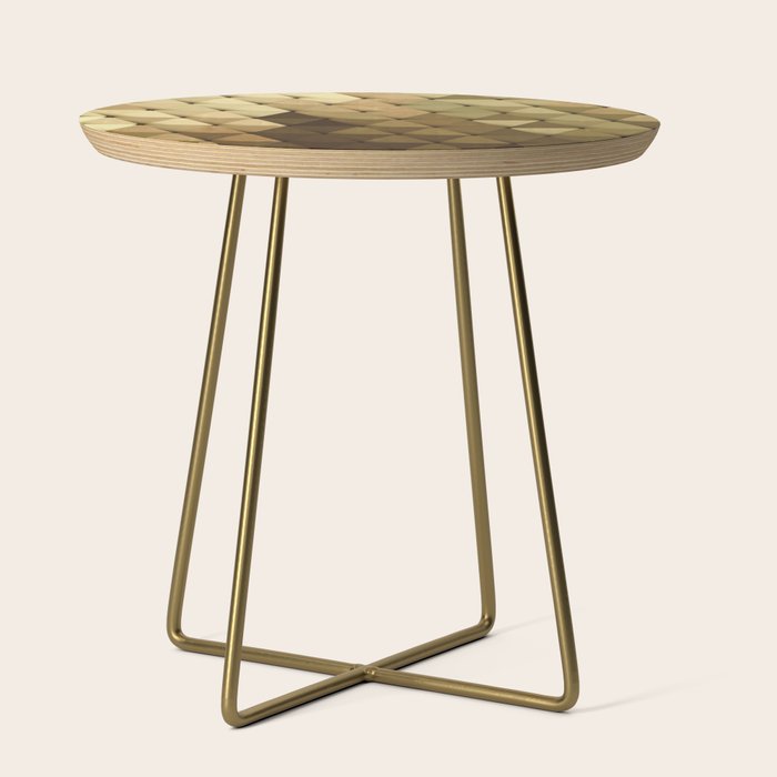 Triangles Yellow Brown Olive Green Side Table Gallery Image 1