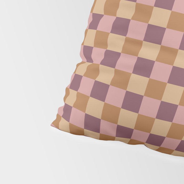 Checkered Multicolor Pattern VII Earthy Autumn Pillow Sham Gallery Image 4