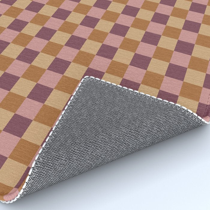 Checkered Multicolor Pattern VII Earthy Autumn Rug Gallery Image 4