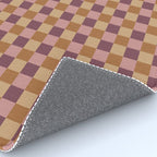 Checkered Multicolor Pattern VII Earthy Autumn Rug Gallery Image 4
