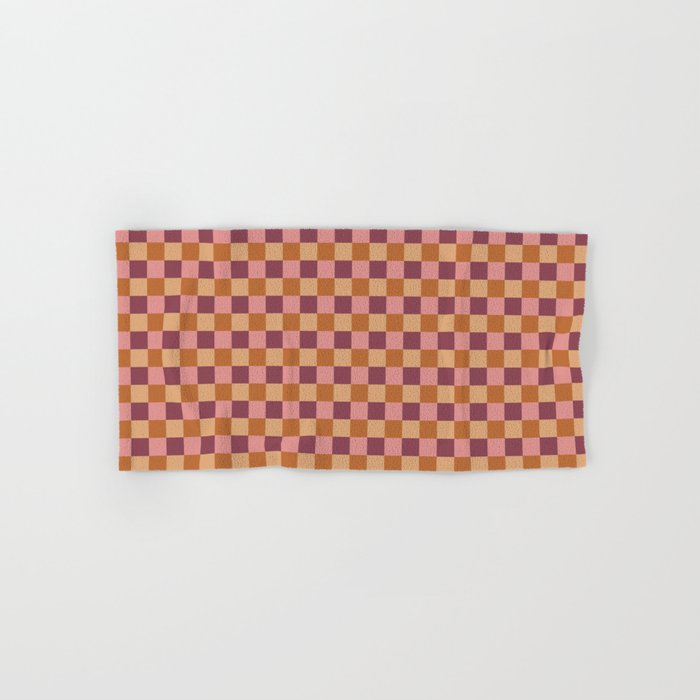 Checkered Multicolor Pattern VII Earthy Autumn Bath Towel Gallery Image 1
