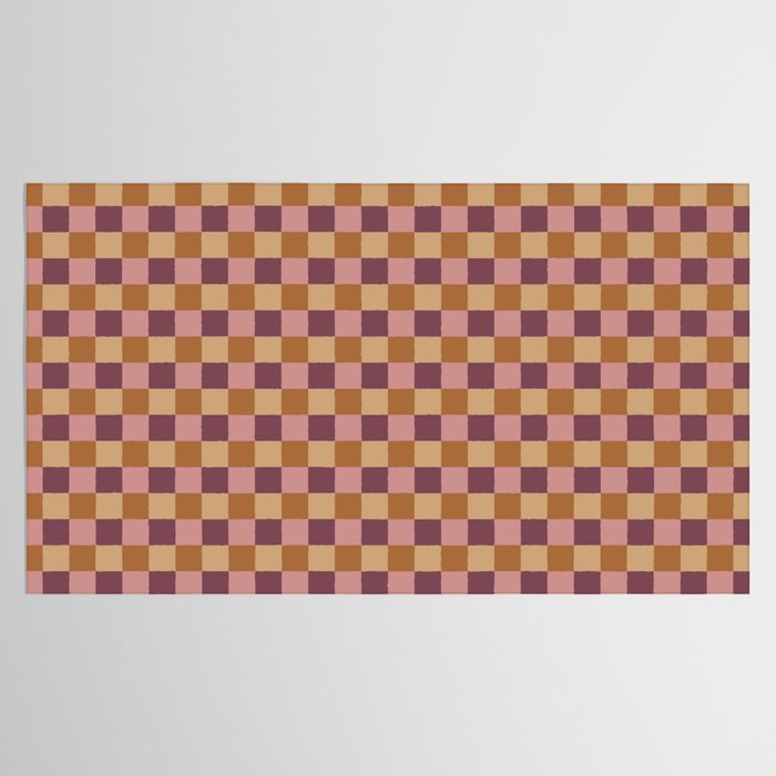 Checkered Multicolor Pattern VII Earthy Autumn Tablecloth Gallery Image 2