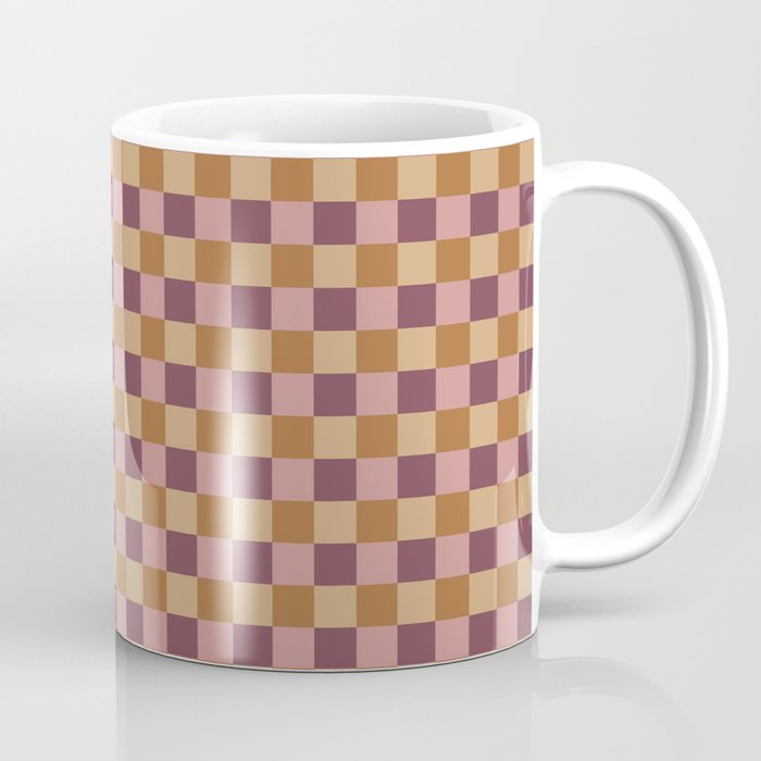 Checkered Multicolor Pattern VII Earthy Autumn Coffee Mug Gallery Image 1