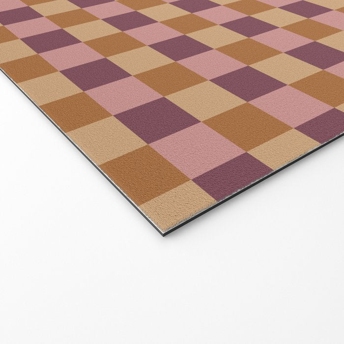 Checkered Multicolor Pattern VII Earthy Autumn Welcome Mat Gallery Image 2