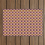 Checkered Multicolor Pattern VII Earthy Autumn Outdoor Rug Gallery Image 1