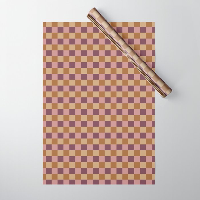 Checkered Multicolor Pattern VII Earthy Autumn Wrapping Paper Gallery Image 1