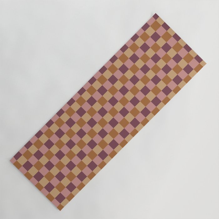Checkered Multicolor Pattern VII Earthy Autumn Yoga Mat Gallery Image 1