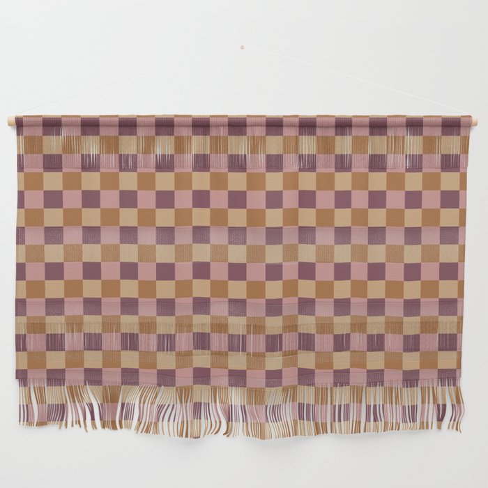 Checkered Multicolor Pattern VII Earthy Autumn Wall Hanging Gallery Image 1