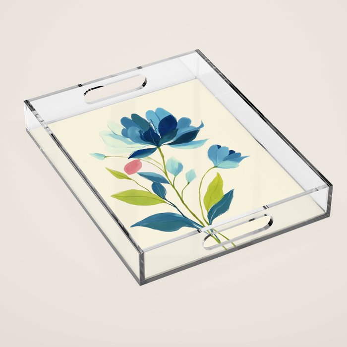 Azure Bloom Acrylic Tray Gallery Image 1
