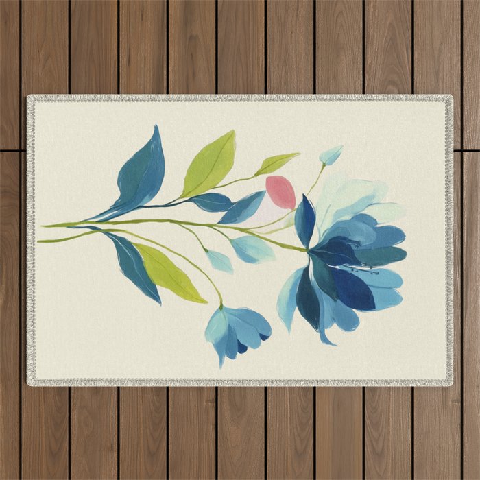 Azure Bloom Outdoor Rug Gallery Image 1