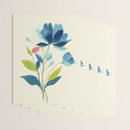 Azure Bloom Wrapping Paper Gallery Image 3
